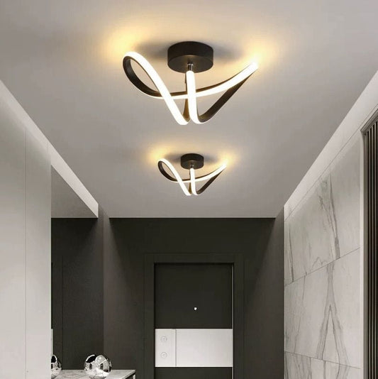 Lustra LED VERTEX Pulse, 24W, Ondulata, Lumina Rece/Calda/Neutra, Negru – RegalStore