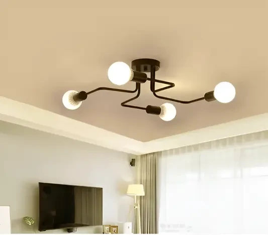 Lustra MODERNIST Quadra 4, 4x E27, Negru, Design Modern – lustră LED, culoare neagră, design modern – RegalStore, ilumin