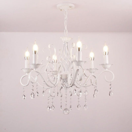 Candelabru DELLI SANTI 6xE14, Diametru 49cm, Alb, Inaltime Reglabila – RegalStore