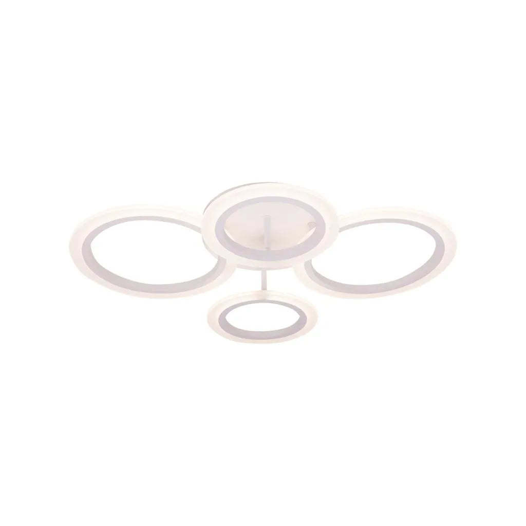 Lustra LED Telecomanda 44W Alb BETTY - 4 Cercuri, Dimabila, Lumina Rece/Calda/Neutra