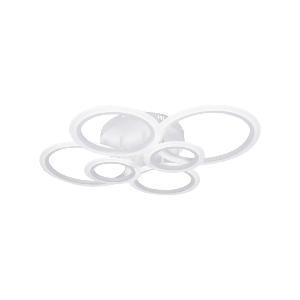 Lustra LED cu telecomanda BETTY, 82W, 6 Cercuri, lumina Rece/Calda/Neutra, Dimabila, Alb – lustră LED, culoare albă, cu