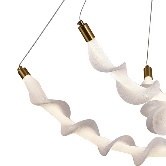 Lustra LED Suspendata Acril LT760/3GD, 28W, Lumina Calda/Neutra/Rece 3000/4000/6000K, Alb, Inaltime Reglabila, Metal si Acril