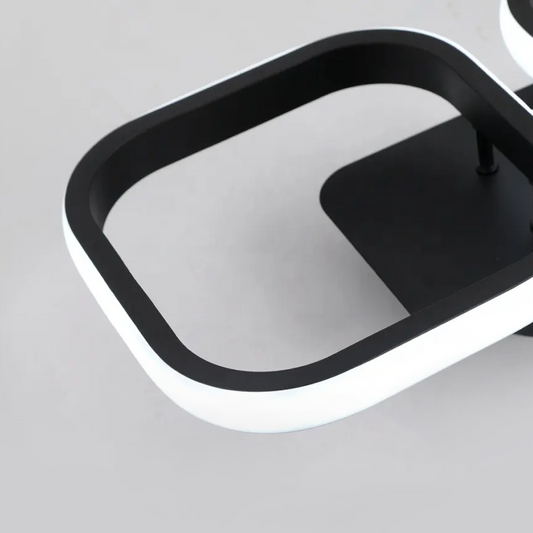 Lustra LED VERTEX Grid Patrate Paralele, 33W, 2 Patrate Lumina Rece/Calda/Neutra, Negru