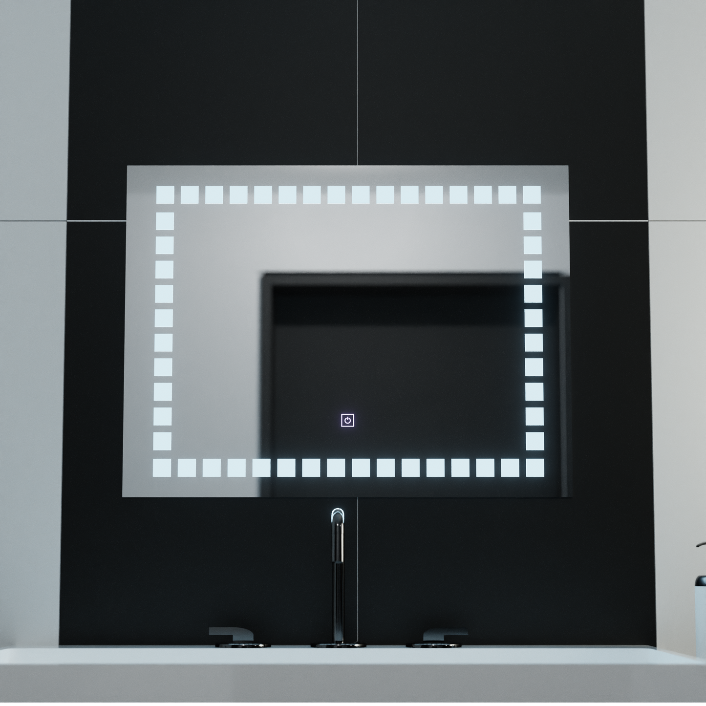 Oglinda LED Rectangulara 80x60cm Grid Light Basic Touch