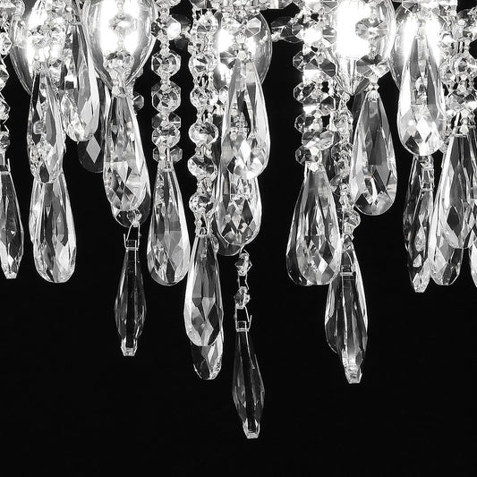 Candelabru Cristal CC9221/5CH, 5x E14, Diametru 48cm, Crom Lucios