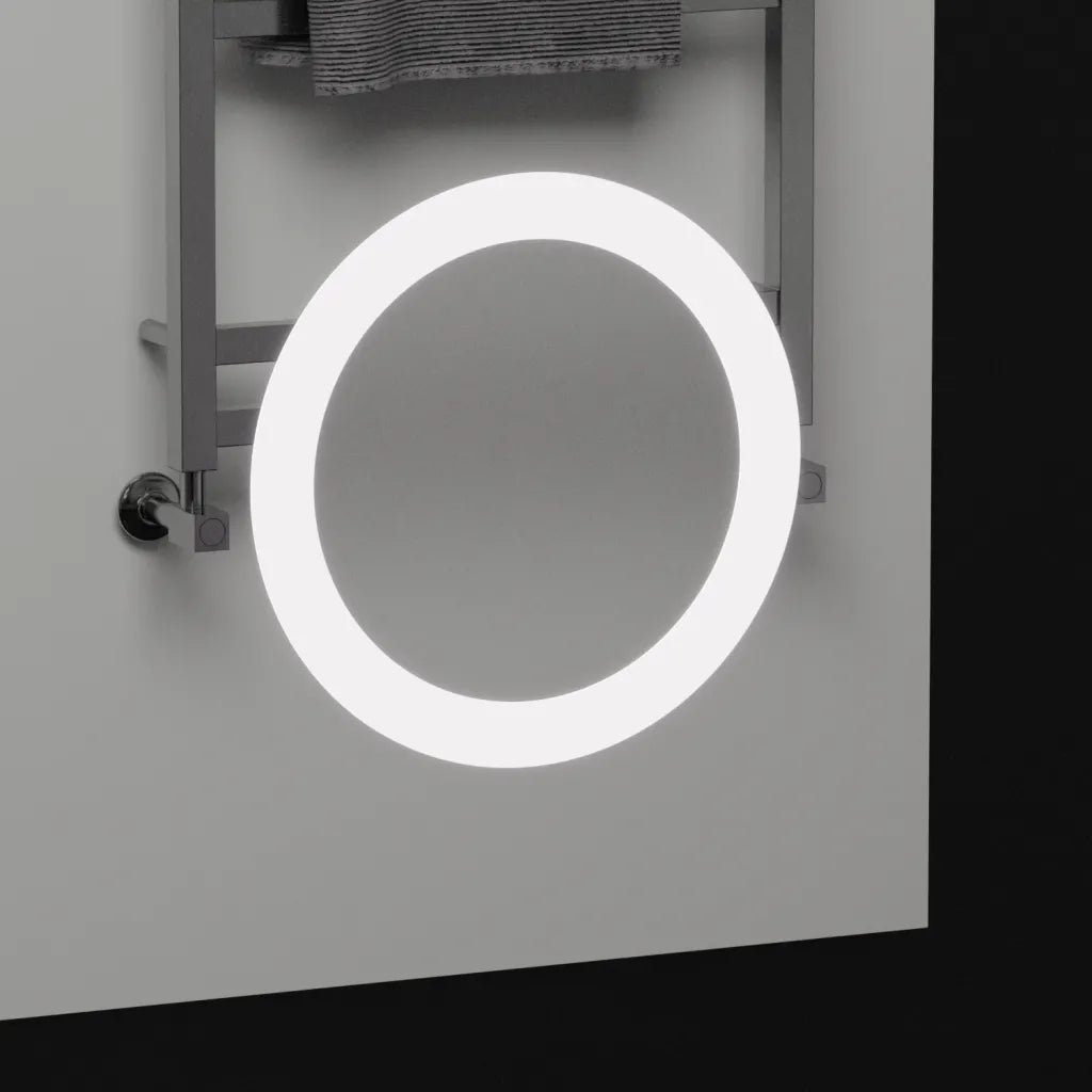 Oglinda LED Rectangulara 60x80 Precision MotionGlow Marcello, Lupa Cosmetica, Sistem Dezaburire, Termometru, Ceas, Dimabila