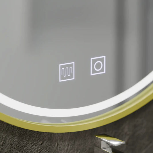 Oglinda LED Rotunda, 60cm, Glanz Touch, Sistem Dezaburire, Dimabila