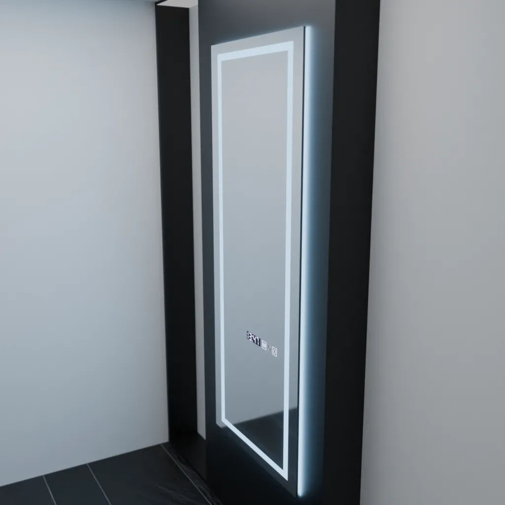 Oglinda LED Rectangulara, 60x150cm, Alessia Senzor Radar Marcello, Sistem Dezaburire, Ceas & Termometru, Dimabila, Dress