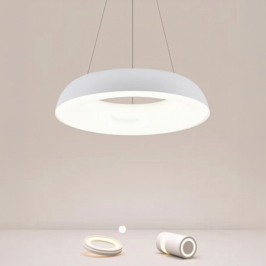 Lustra LED suspendata cu Telecomanda CHIARA, 37W, Lumina Rece/Calda/Neutra, Dimabila, Alb