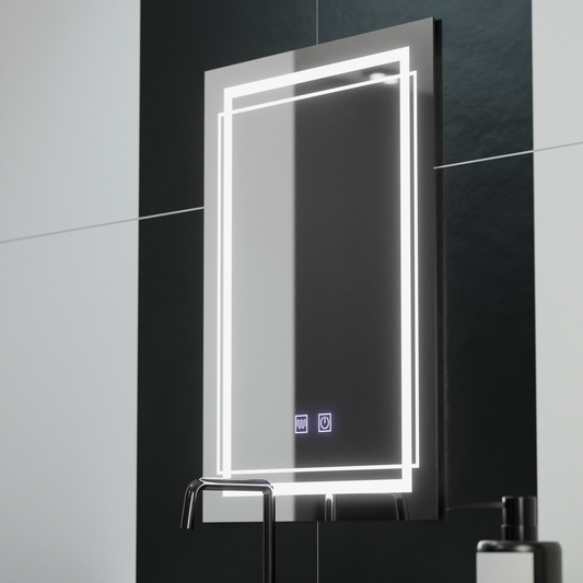 Oglinda LED Rectangulara, 50x70cm, Koven Touch, Sistem Dezaburire,Dimabila – RegalStore