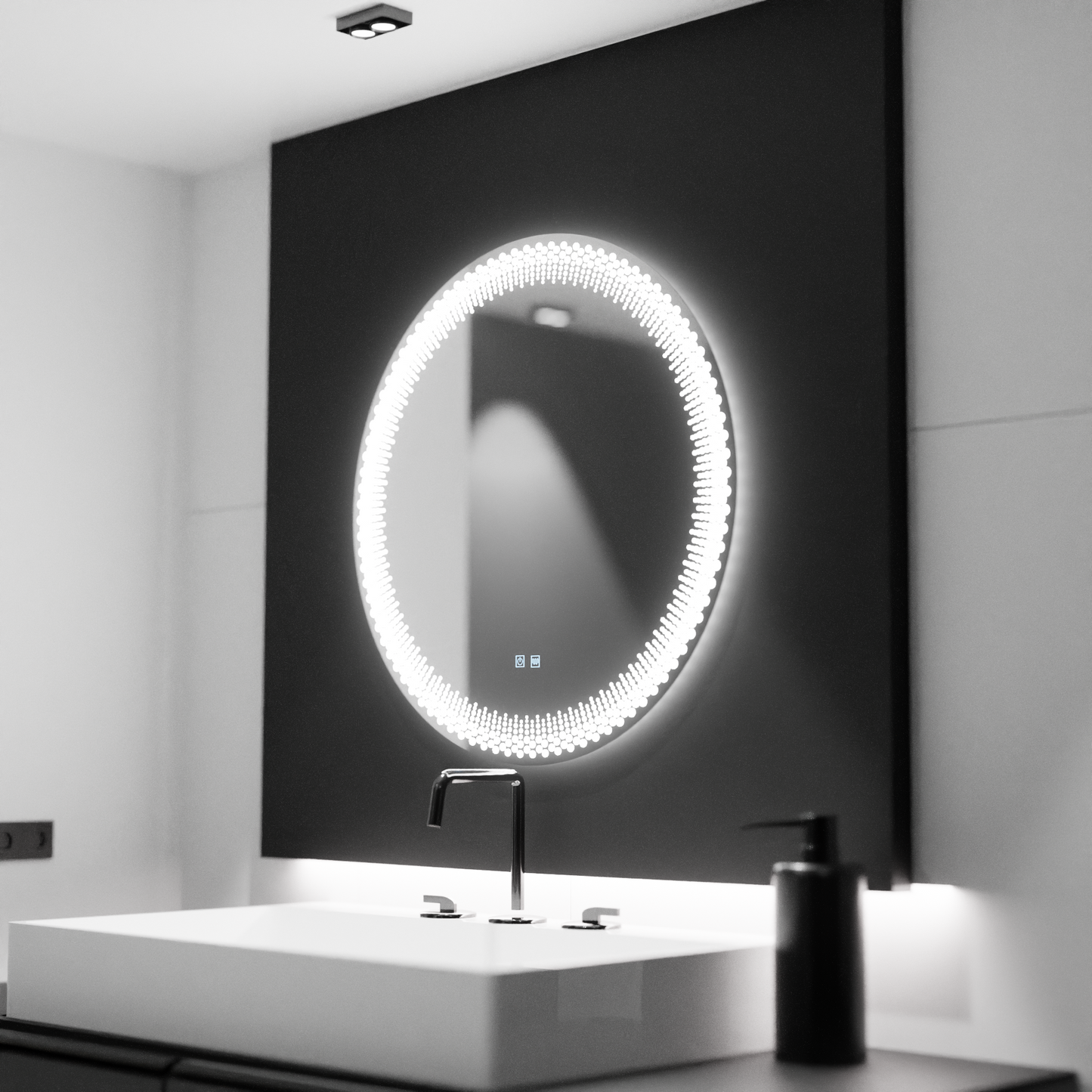 Oglinda LED Rotunda 60cm, Stellaire Touch, Sistem Dezaburire, Dimabila