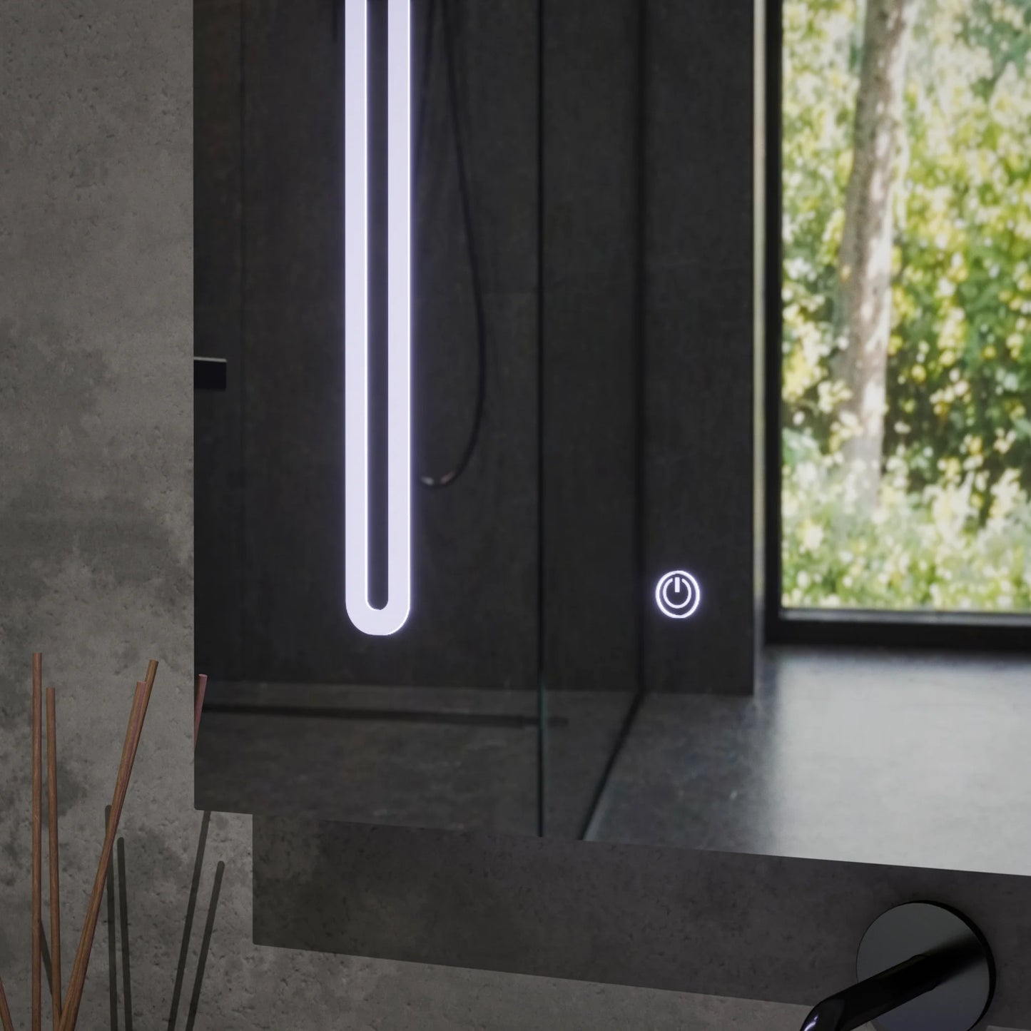 Dulap Ingrid Cu Oglinda LED DBP127 80x70 Alb