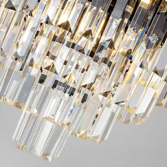 Candelabru Cristal BLOIS Nobile 4xE14, Diametru 40cm, Negru, Inaltime Reglabila – culoare neagră, 40 cm – RegalStore, il