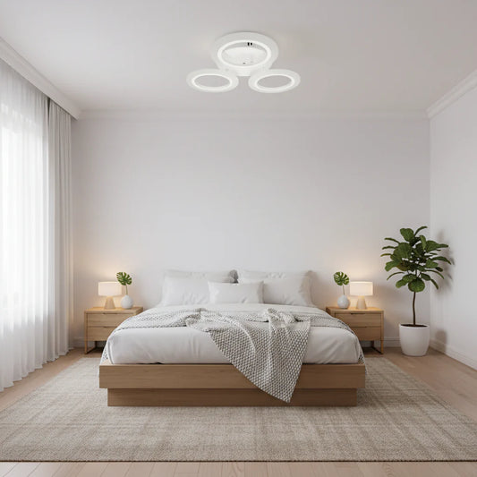 Lustra LED CRINA, 24W, 3 Cercuri, lumina Neutra, Alb