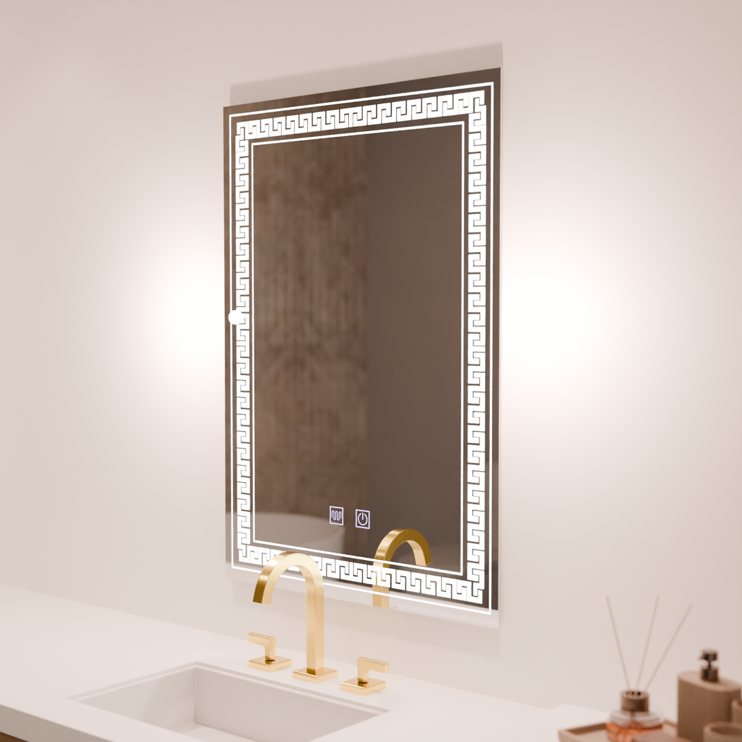 Oglinda LED Rentagulara, 60x80cm, Touch Vivido , Sistem Dezaburire,Dimabila