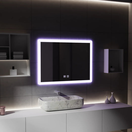 Oglinda LED Rentagulara, 80x60cm, Touch VENERA , Sistem Dezaburire,Dimabila