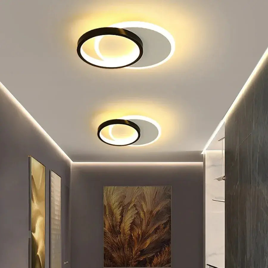Aplica LED SMALON, 27W, 2 Cercuri, lumina Rece/Calda/Neutra, Alb Negru