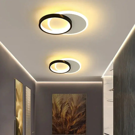 Aplica LED SMALON, 27W, 2 Cercuri, lumina Rece/Calda/Neutra, Alb Negru