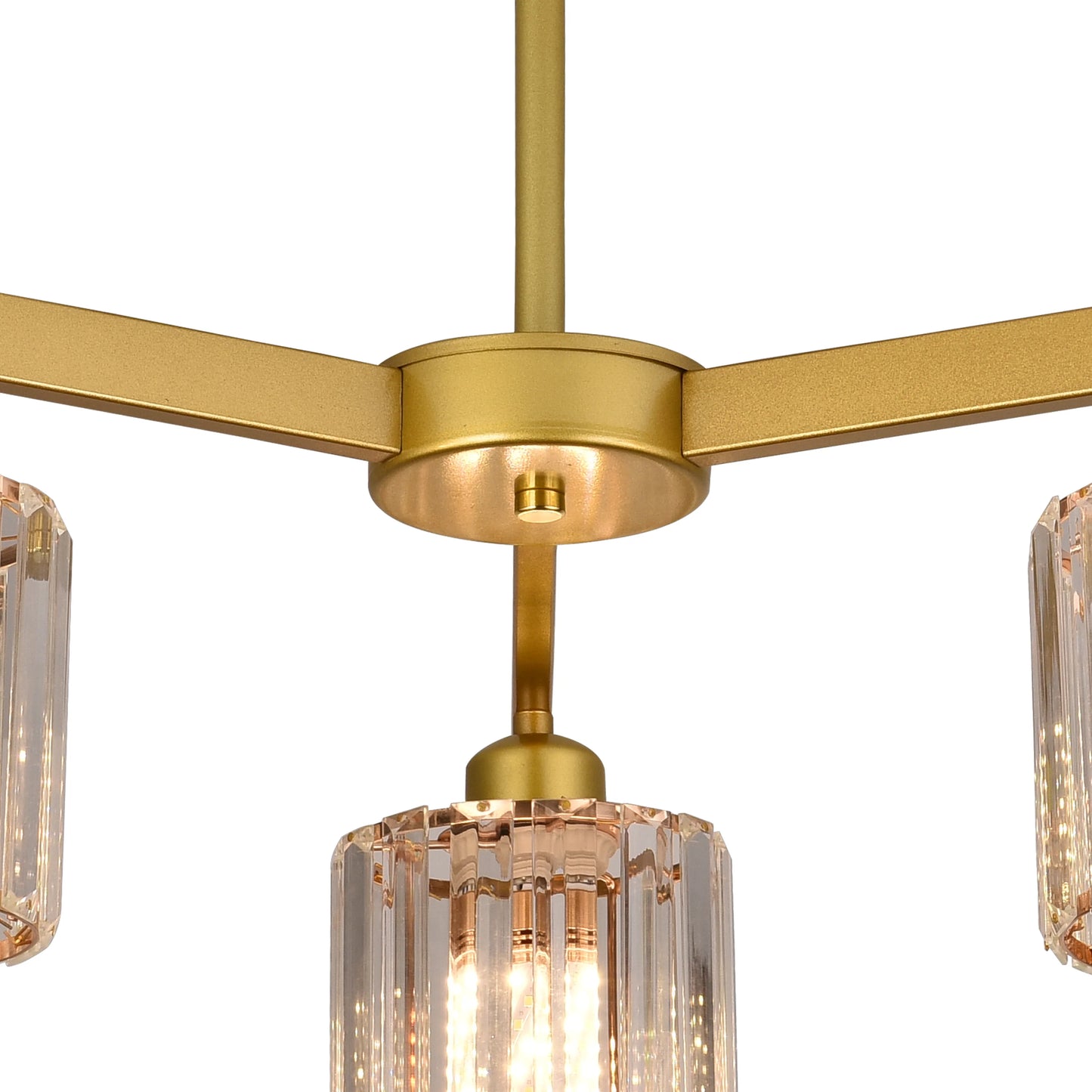 Lustra Clasica Moderna LC110/3GD cu Cristal, 3x E27, Auriu, Metal si Cristal