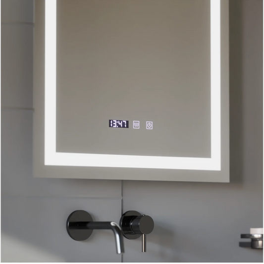 Oglinda LED Touch MODENA Sistem Dezaburire, Ceas si Temperatura 60x80 cm