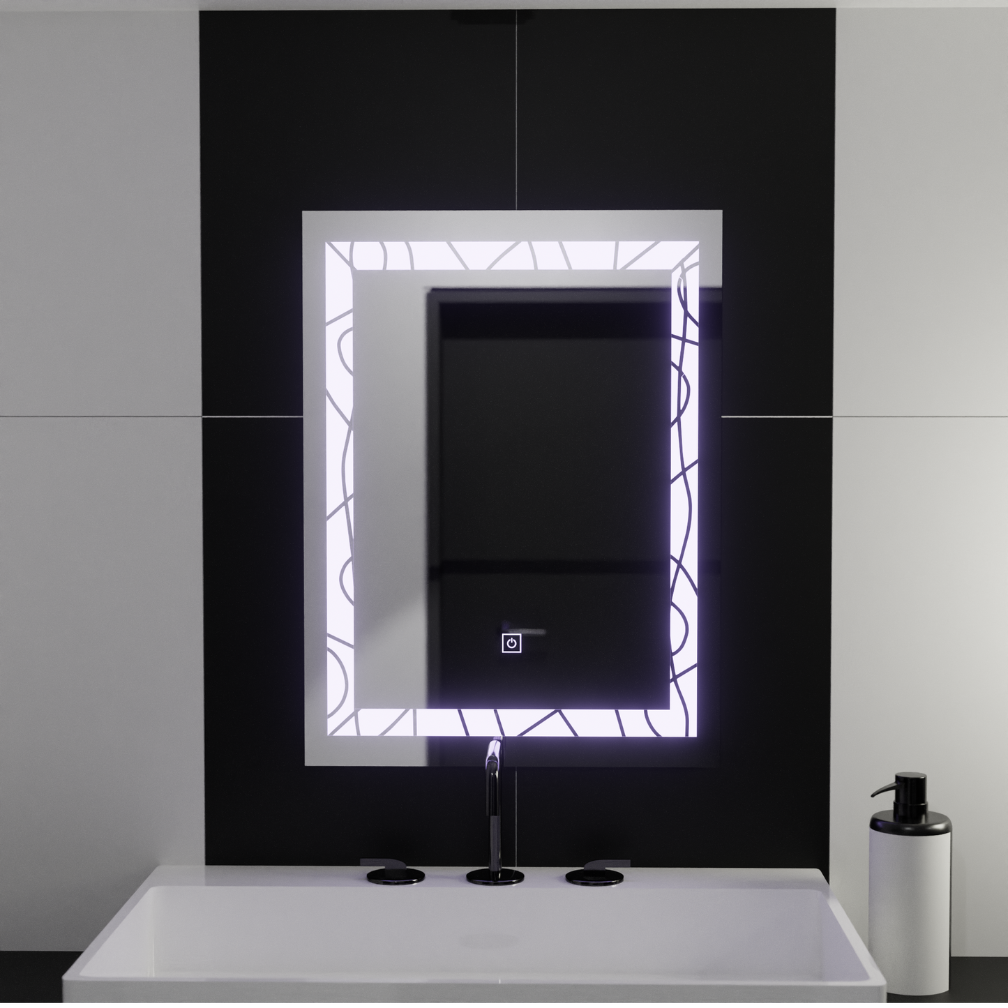 Oglinda LED Rectangulara 60x80cm Deco Frame Basic Touch – oglindă LED, 60x80 cm, 80 cm – RegalStore, iluminat interior