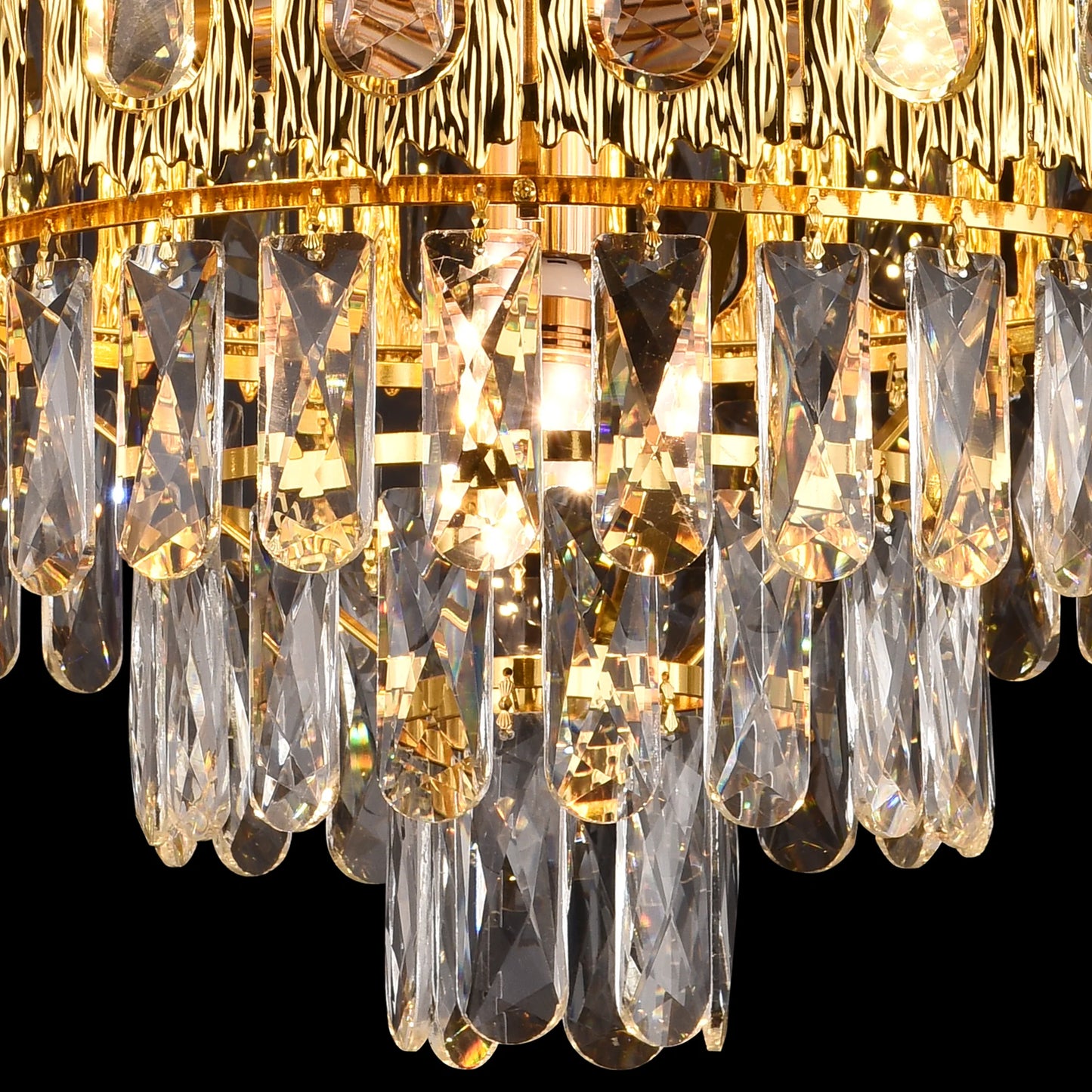 Candelabru Cristal BELVEDERE Nobile 5xE14, Diametru 40cm, Auriu Lucios, Inaltime Reglabila