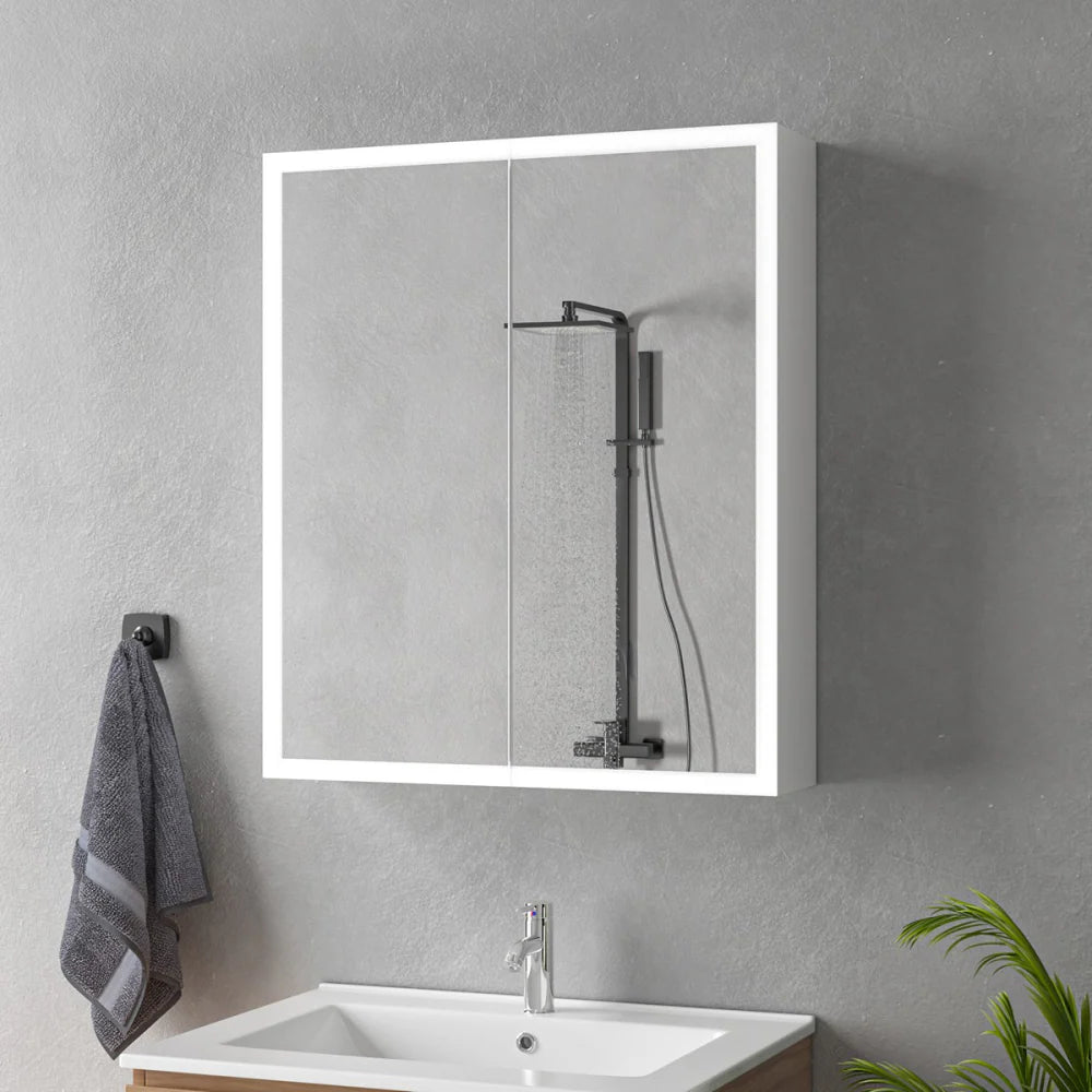 Oglinda LED cu Dulap MODA 60x70 cm Alb – Iluminare Perimetrala si Senzor Touch