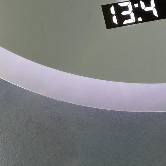 Oglinda LED Rotunda, 70cm, Elysee MotionGlow Marcello, Sistem Dezaburire, Ceas & Termometru, Dimabila