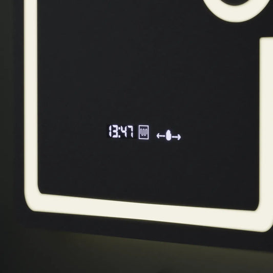 Oglinda LED Rectangulara, 60x80cm, Eclat MotionGlow Marcello, Ceas & Termometru, Sistem Dezaburire, Lupa Cosmetica, Dima