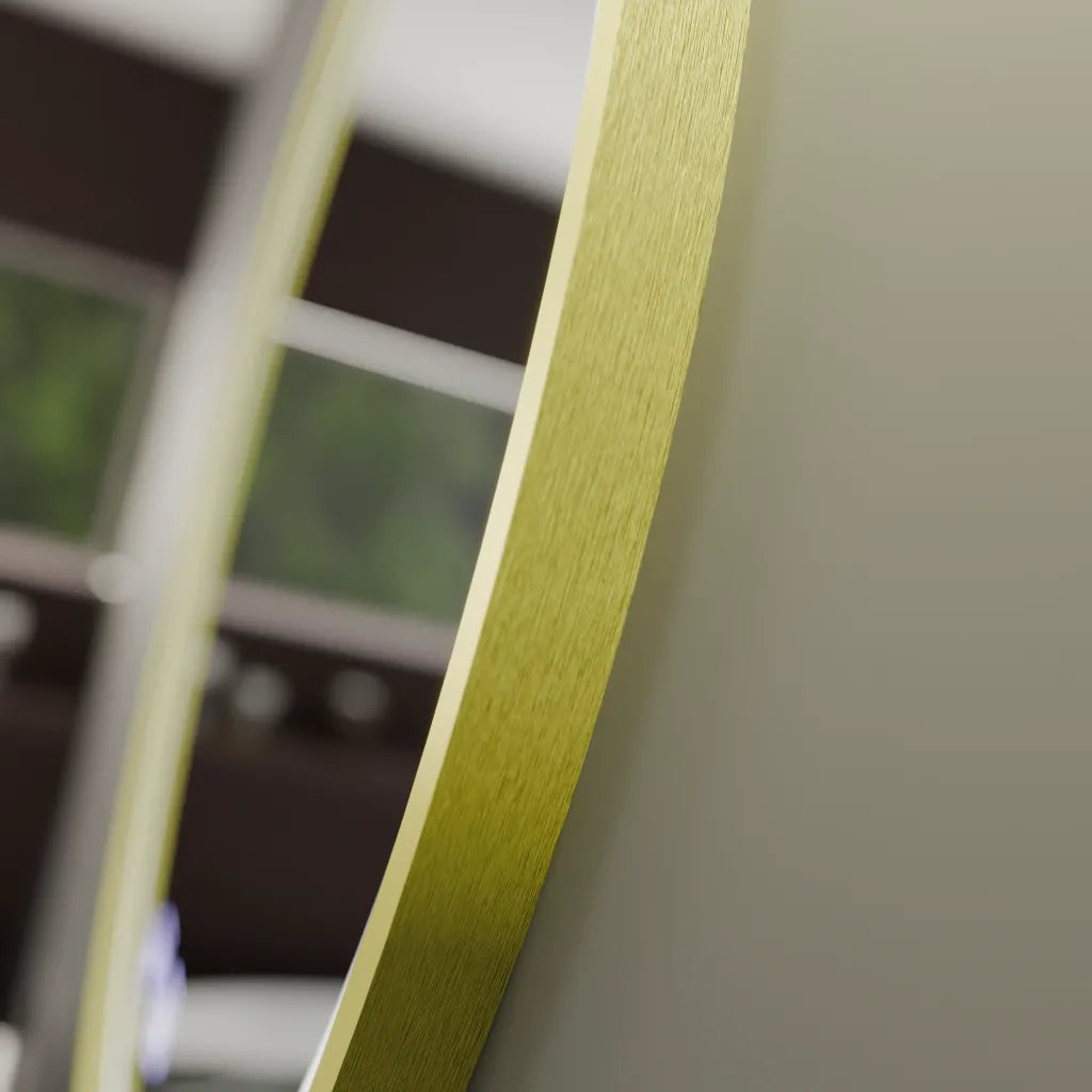 Oglinda LED Touch Glanz Sistem Dezaburire Rama Rose Gold Brushed 70x70cm