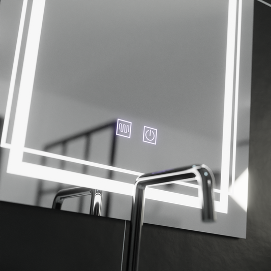 Oglinda LED Rectangulara, 50x70cm, Koven Touch, Sistem Dezaburire,Dimabila – RegalStore