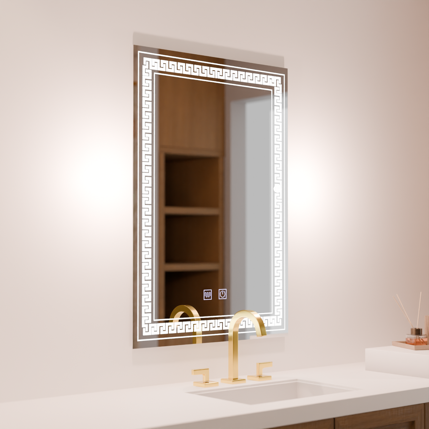 Oglinda LED Rentagulara, 60x80cm, Touch Vivido , Sistem Dezaburire,Dimabila