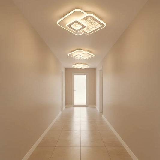 Lustra LED KOMPACTO 57W, 3 Patrate, lumina Rece/Calda/Neutra, Alb