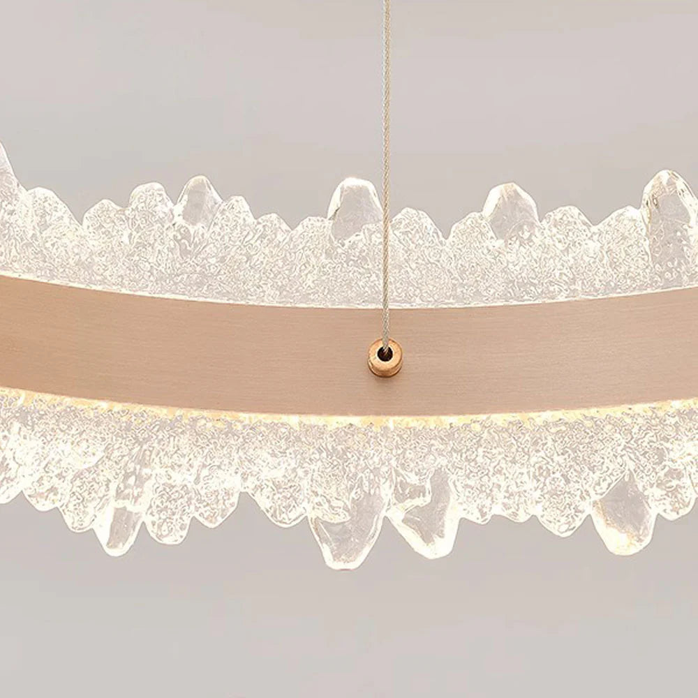 Lustra LED suspendata cu Telecomanda FOSCO Duo 126W, lumina Rece/Calda/Neutra, Dimabila,Inaltime Reglabila, Auriu