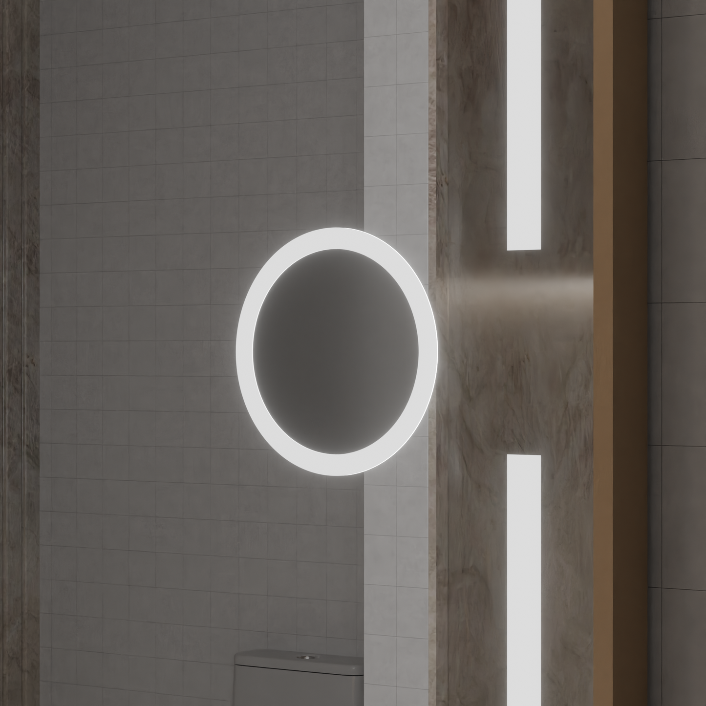 Oglinda LED Senzor MotionGlow Sofia cu functie Dezaburire Termometru Ceas 110x65 cm Lumina Calda/Rece/Neutra Dimabila,Ra