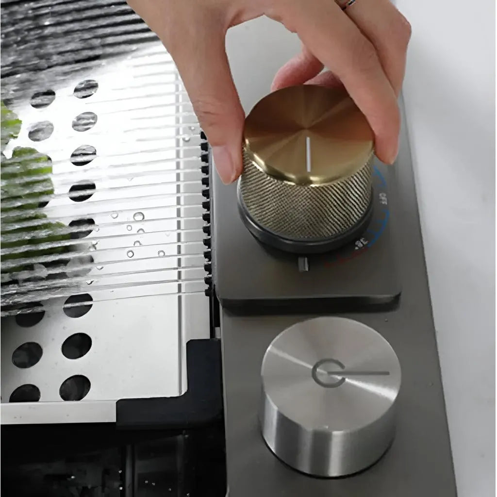 Set Chiuveta Bucatarie Inox cu Baterie Dubla, Cuva Perforare Legume/Fructe, Cuva Universala cu Dop Scurgere, Tocator, Ne