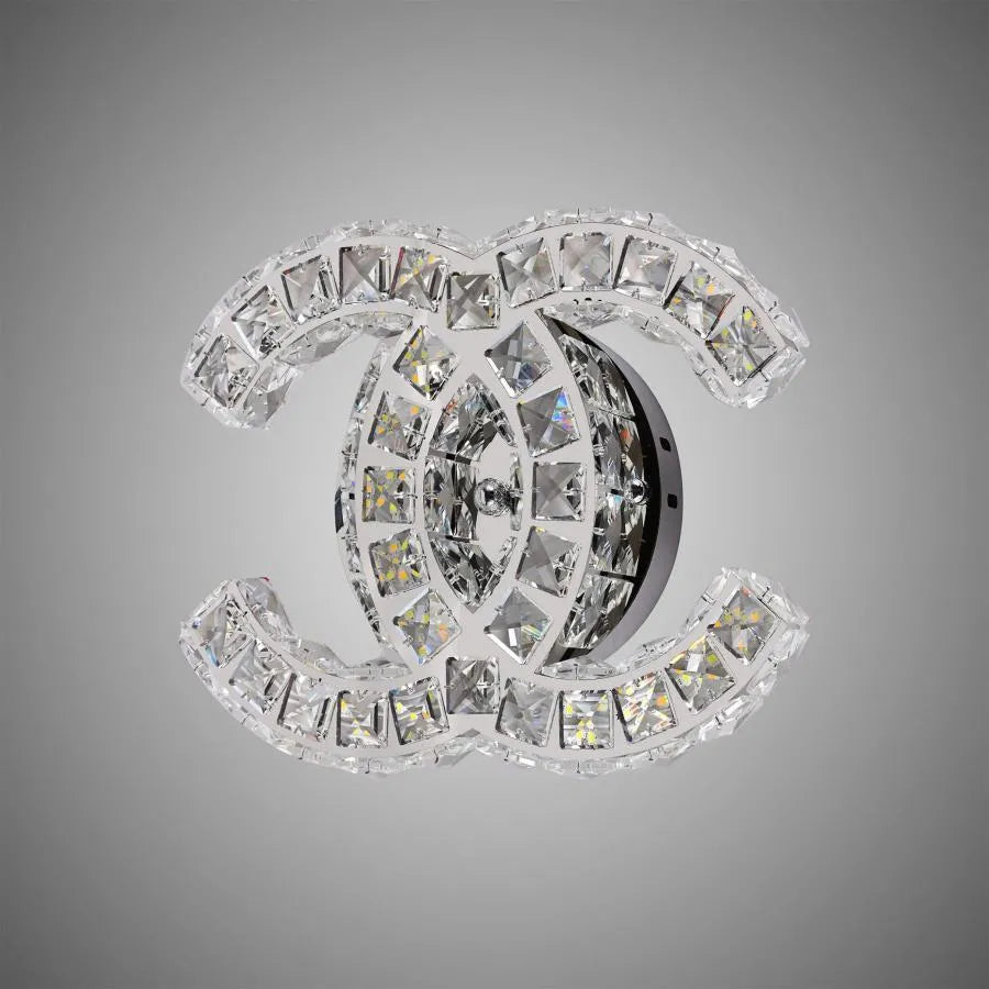 Aplica LED Cristal Yanira 28W, Argintiu