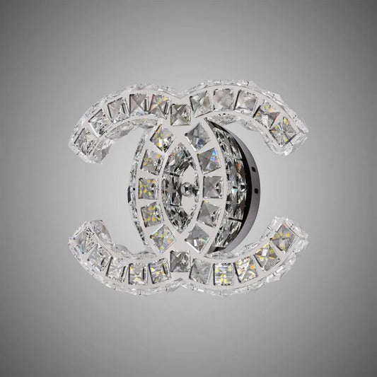 Aplica LED Cristal Yanira 28W, Argintiu