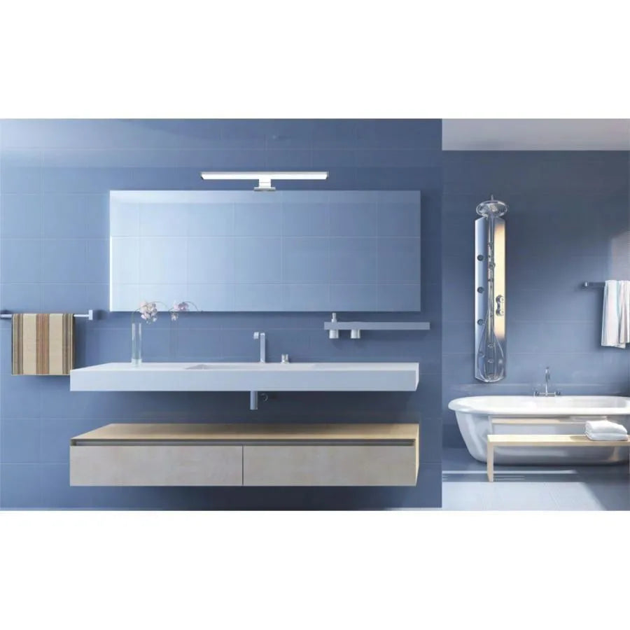 Aplica LED de Baie Sirus, 12W, 60cm, 6500K, Crom – aplică LED, culoare argintie, 60 cm – RegalStore, iluminat interior