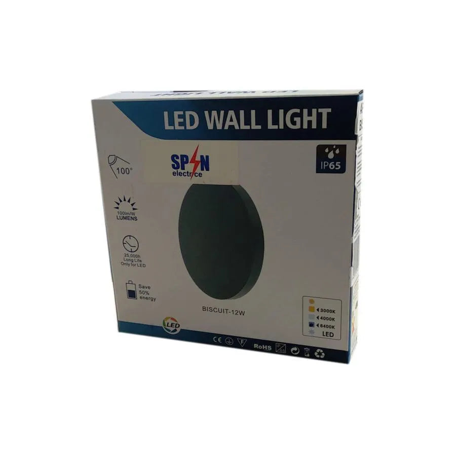 Aplica LED de Exterior Molan 12W 6000K IP65 Gri – aplică LED – RegalStore, iluminat interior