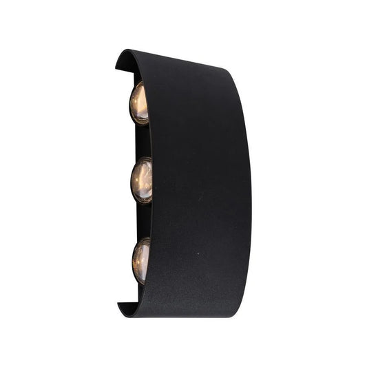 Fantas Aplica LED de Exterior si Interior, 6 Surse x 1W, IP65, Metalic, Negru, 3000K – aplică LED, culoare neagră – Rega