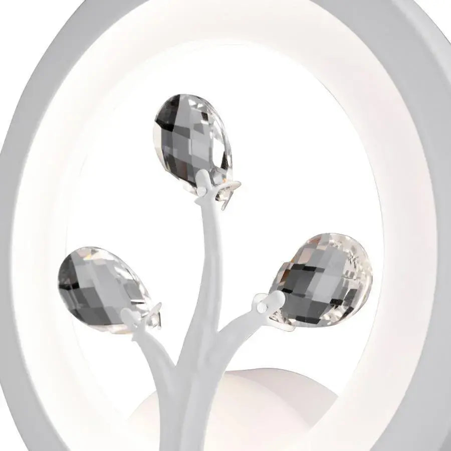 Aplica LED DAISY, 13W, Lumina Rece/Calda/Neutra, Alb cu Cristal – aplică LED, culoare albă – RegalStore, iluminat interi