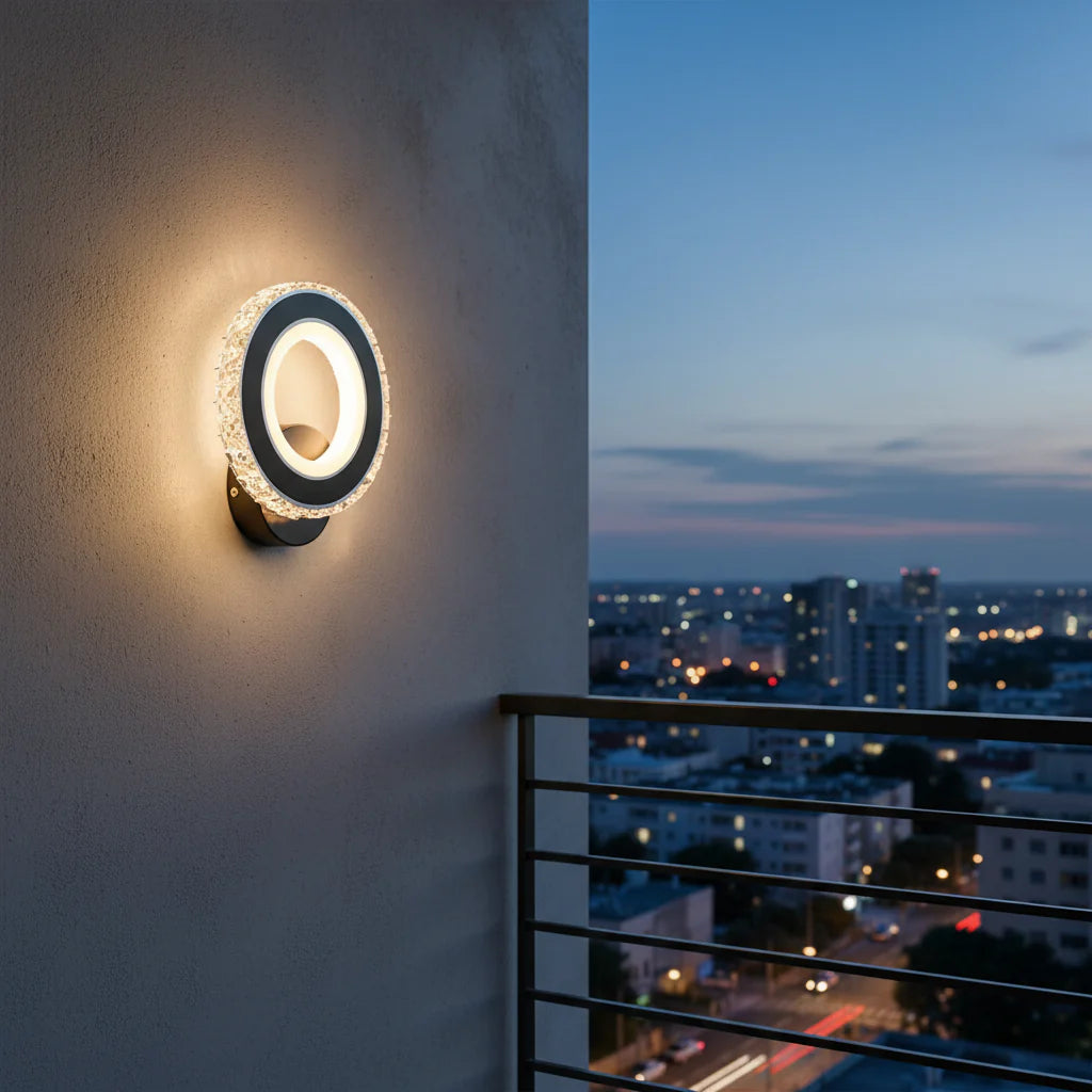 Aplica LED NOVA Rotonda, 16W, Negru & Inox, lumina Calda/Rece/Neutra