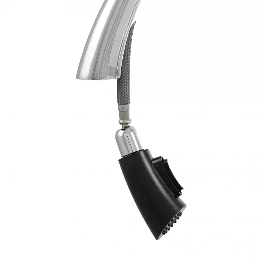 Baterie Bucatarie cu Dus Extractibil, Alama Sanitara, Crom, W059 – culoare argintie – RegalStore, iluminat interior