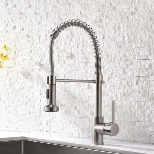 Baterie Bucatarie cu Dus Extractibil, Inox si Alama Crom, YD/101 – RegalStore