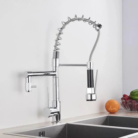 Baterie Bucatarie cu Dus Extractibil, Inox si Alama Crom, YD/201 – RegalStore