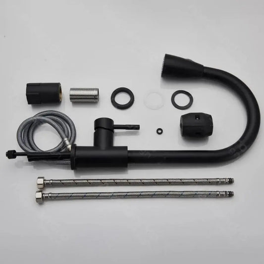 Baterie Bucatarie cu Dus Extractibil, Inox SUS304, Negru, HS003 – culoare neagră – RegalStore, iluminat interior