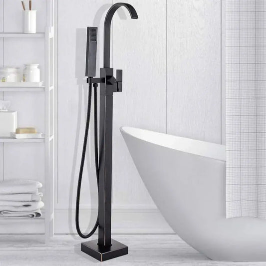 Baterie de Podea cu Cadru Patrat, Alama Sanitara, Negru, CF2036 – culoare neagră – RegalStore, iluminat interior