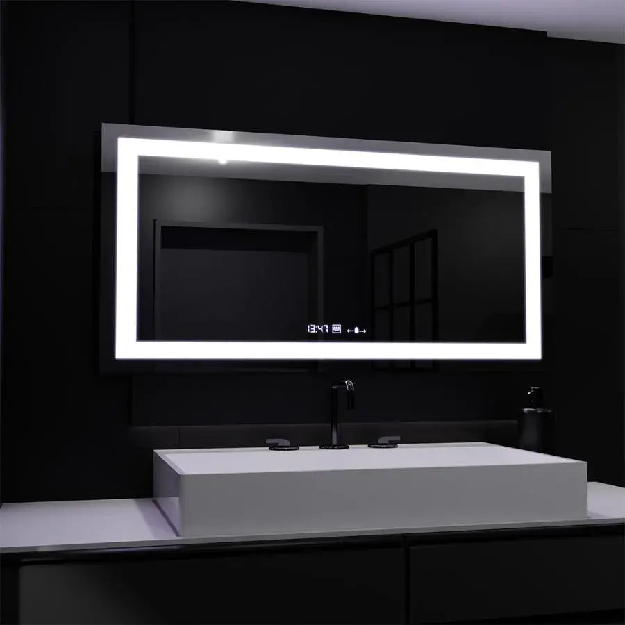 Oglinda LED Rectangulara, 160x80cm, Verite MotionGlow Marcello, Sistem Dezaburire, Ceas & Termometru, Dimabila – oglindă