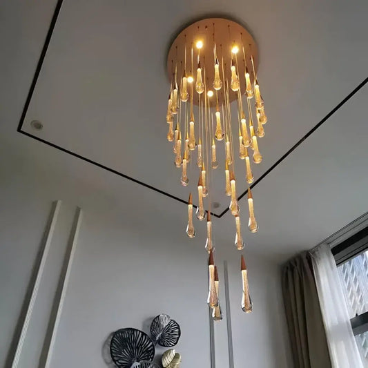 Candelabru Cristal LED 60W Iustinian Diametru 60cm Auriu – culoare aurie, 60 cm – RegalStore, iluminat interior